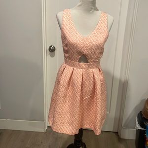 Dress-Short Le, Coral/Yellow